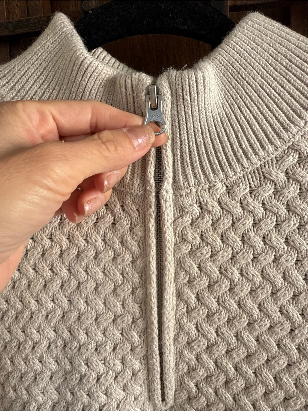 Polo by Ralph Lauren Men’s Grayish White Half-Zip Textured Knit Sweater Size XL